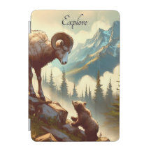 Verken Bighorn Sheep Grizzly Cub Mountain