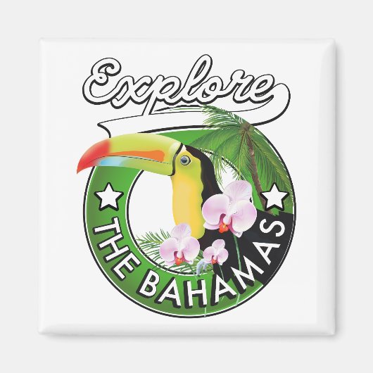 Verken de Bahama's logo Magneet (Voorkant)