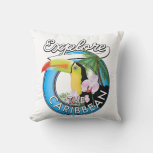 Verken de reisplek in het Caribisch gebied. Knop Kussen