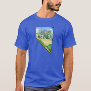 Verken de vorm van het Nevada Desert Landscape Sta T-shirt