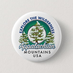 Verken de wildernis Appalachian Mountains reis Ronde Button 5,7 Cm