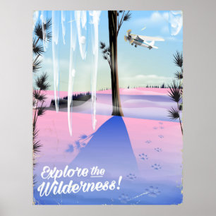 Verken de wildernis! Dierafdrukken in de winter Poster