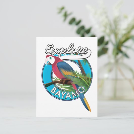 Verken Hawaii retro logo ansichtkaart Briefkaart (Staand voorkant)