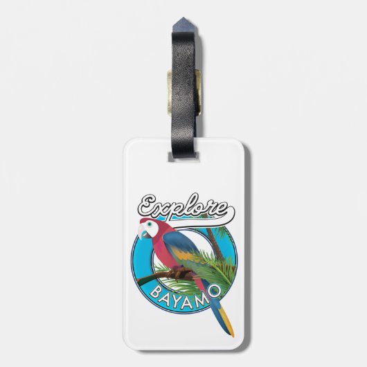 Verken Hawaii retro logo Bagage Label (Achterkant verticaal)