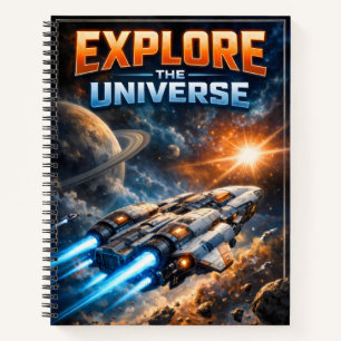 Verken het Universum – Sci-Fi Ruimteschip Notitieboek