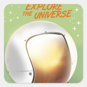 Verken het universum vierkante sticker