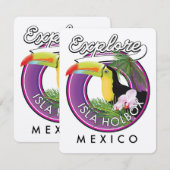 Verken Isla Holbox strand Mexico reizen patch (Voorkant / Achterkant)