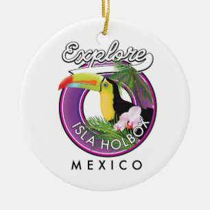 Verken Isla Holbox strand Mexico reizen patch Coff Keramisch Ornament