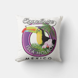 Verken Isla Holbox strand Mexico reizen patch Kussen