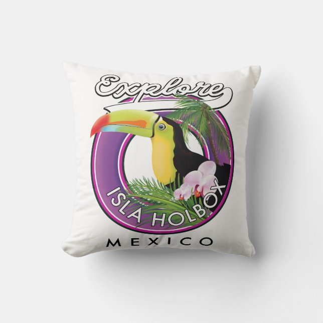 Verken Isla Holbox strand Mexico reizen patch Kussen (Voorkant)