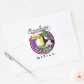 Verken Isla Holbox strand Mexico reizen patch Post Ronde Sticker (Envelop)