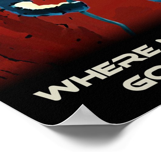 Verken Mars - Aangepaste NASA Retro Travel Poster (Hoek)