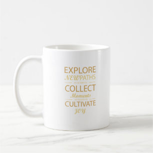 Verken Nieuwe Paden Pure Typografie Esthetische Qu Koffiemok