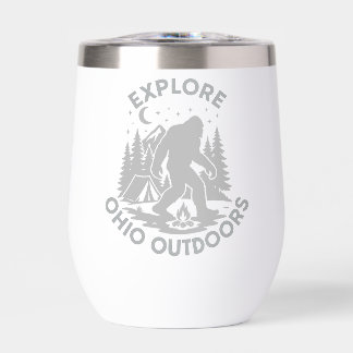 Verken Ohio Outdoors Bigfoot Camping Wine Tumbler