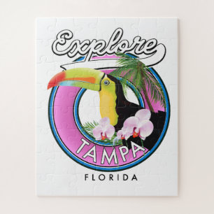 Verken Tampa Florida retro logo Legpuzzel