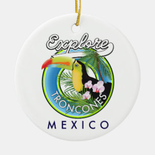 Verken Troncones Mexico retro logo Keramisch Ornament
