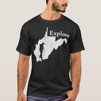Verken West Virginia State Map Mountain Hiking NL T-shirt