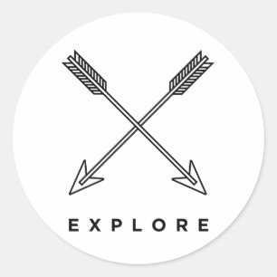 Verkennen Ronde Sticker