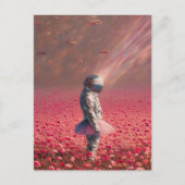 Verkenner in de bloemen met vliegende vissen briefkaart (Voorkant)