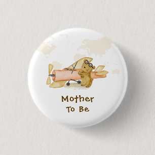 Verkenner Kaart Vliegtuig Moeder Wordt Baby Borrel Ronde Button 3,2 Cm