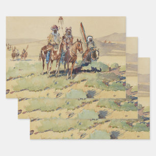 Verkennersgroep Western Art door Edward Borein Inpakpapier Vel