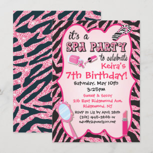 Verkenningen van de sparkle Spa Birthday Party Kaart