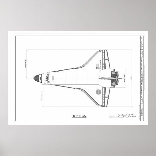 verkenningsblauwdruk voor Space Shuttle Poster (Voorkant)