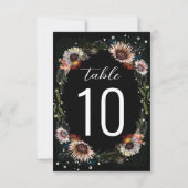 Verketting Flowers Boho Black Table Number (Achterkant)