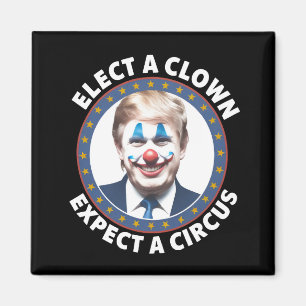 Verkies een clown Verwacht een circus grappige pol Magneet
