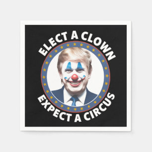 Verkies een clown Verwacht een circus grappige pol Servet