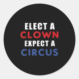 Verkies een clown Verwacht een circusontwerp anti  Ronde Sticker