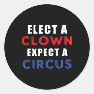 Verkies een clown Verwacht een circusontwerp anti Ronde Sticker