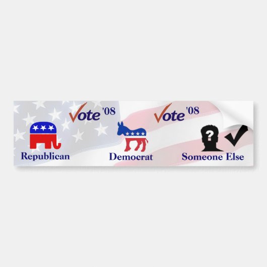 Verkiezing 2008 bumpersticker (Voorkant)