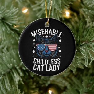 Verkiezing 2024 Kinderloze Cat Lady Feministische Keramisch Ornament