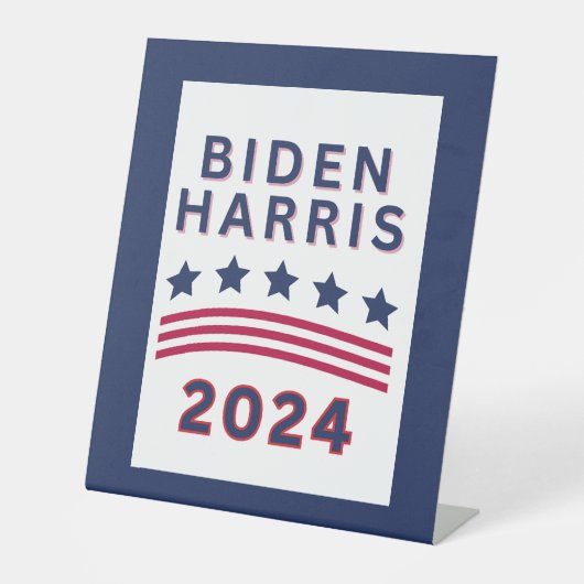 Verkiezing Biden Harris 2024 Reclamebord Met Voetstuk (Voorkant)