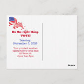 Verkiezing Button Amerikaanse vlag Briefkaart (Achterkant)