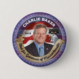 Verkiezing Charlie Baker voor gouverneur van Massa Ronde Button 5,7 Cm