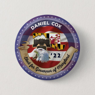 Verkiezing Daniel Cox voor gouverneur van Maryland Ronde Button 5,7 Cm
