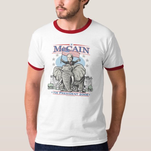 Verkiezing McCain GOP Elephant 2008 T-shirt (Voorkant)