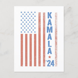 Verkiezing van het Kamala American Flag President Briefkaart