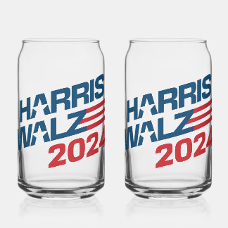 Verkiezingen Harris Walz 2024 Blikvorm Glas