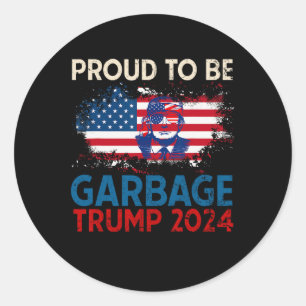 Verkiezingen Trump 2024 Trots op vuilnisstem Trump Ronde Sticker