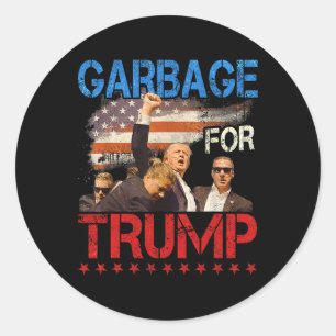 Verkiezingen Trump 2024 Trots op vuilnisstem Trump Ronde Sticker
