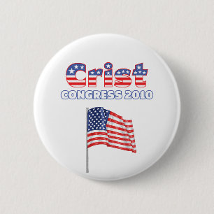 Verkiezingen van Crist Patriotic American Flag 201 Ronde Button 5,7 Cm
