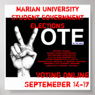 Verkiezingen van de studentenregering poster