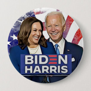 Verkiezingen voor de presidenten Biden en Harris 2 Ronde Button 4,0 Cm