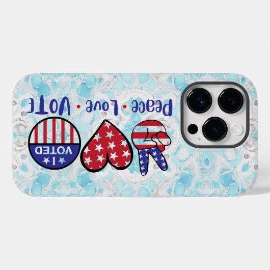 Verkiezingen VS - Vrede Liefde Stemming, Verkiezin Case-Mate iPhone Case (Achterkant (horizontaal))