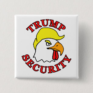 Verkiezingsbeveiliging voor Donald Trump Vierkante Button 5,1 Cm