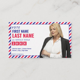 Verkiezingscampagne politieke kandidaat gepersonal visitekaartje