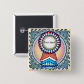 verkiezingscampagnelint vierkante button 5,1 cm (Voorkant /achterkant)